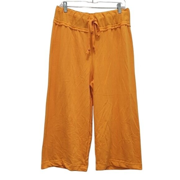 Free People Pants - Free People Beach Wide Leg Cropped Flowy Fleece Pants Large New Flowy Lounge